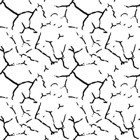 Wall Cracks Seamless Pattern. Fracture Surface Effect or Broken Collapse Frameのイラスト素材