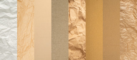 Brown Cardboard Backgrounds Collage. Various Recycled Paper Texture Collection, Mix, Assortment
