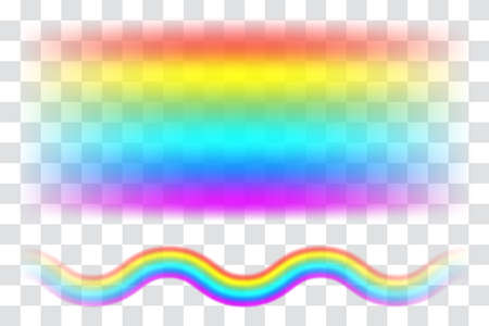 Realistic spectrum rainbow on transparent background. Rain bow arch vector illustration, multicolor unicorn rainbow with mesh brushes includedのイラスト素材
