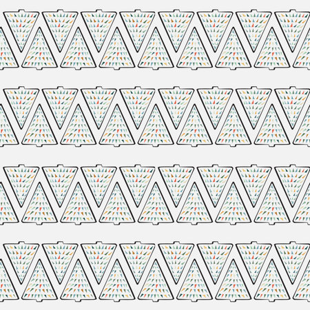 Hand drawn Christmas tree seamless pattern, sketch New Year tree print, doodle repetitive Xmas fir...