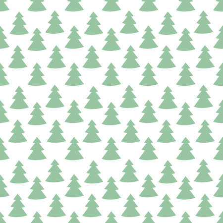 Hand drawn Christmas tree seamless pattern, sketch New Year tree print, doodle repetitive Xmas fir background, scribble winter forest wallpaper, noel fabric, Christmas tree wrapping seamless designのイラスト素材