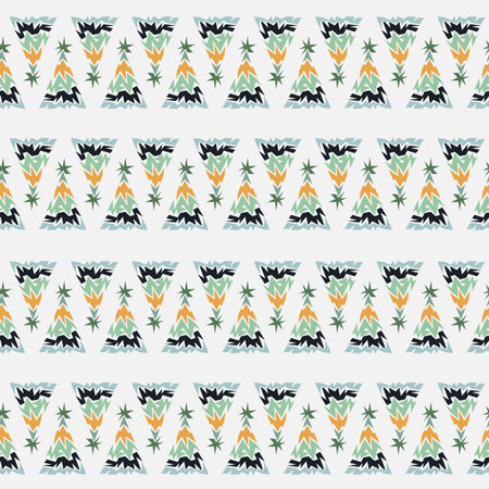 Hand drawn Christmas tree seamless pattern, sketch New Year tree print, doodle repetitive Xmas fir...
