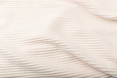 Natural Beige Texture Background. Striped Cotton Fabric Pattern, White Textile Wallpaper, Soft and...