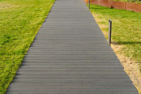 Modern paved path texture background, new slab sidewalk pattern, pathway wallpaper, marble brick...