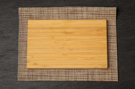 Old Wood Cutting Board Mockup, Vintage Chopping Board Background, Rustic Napkin, Empty Cut Desk,...