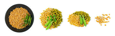 Dry Yellow Peas Isolated, Whole Pea Pile, Raw Legume, Protein Source, Healthy Vegan Food, Dry Yellow...