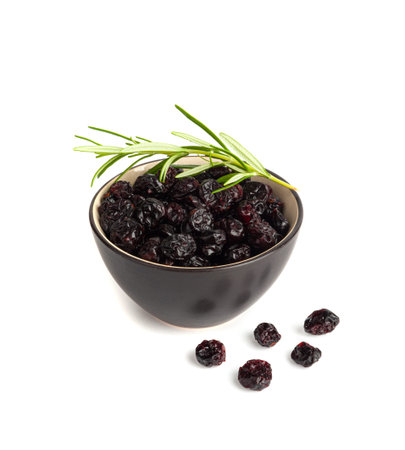 Dry Cranberry Pile Isolated, Scattered Dried Lingonberry Berries, Cowberry Natural Dessert, Healthy Diet, Organic Snack, Dry Cranberries on White Background Top Viewの写真素材
