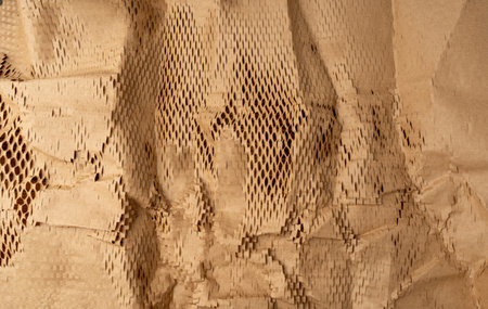 Paper Packing Texture Background, Biodegradable Cardboard Packing Material, Ecology Recycle Soft Paper, Eco Friendly Wrappingの写真素材