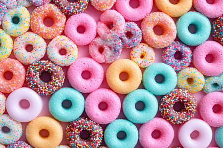 Candy Sprinkle Texture Background, Donut Rainbow Sprinkles Pattern, Sweet Color Glaze Banner, Many Small Vermicelli Mockup with Copy Space for Text, Generative AI Illustrationの素材