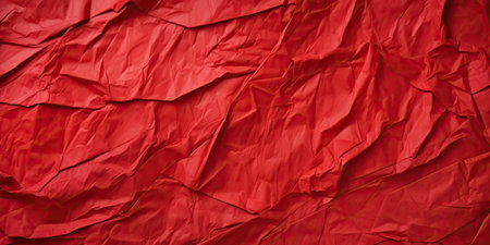 Crumpled Tissue Paper Strips Texture Background. Red Wrinkled Rolling Cigarette Paper Pattern. Thin Wrapping Paper Mockup, Creased Crimson Page, Generative AI Illustrationの素材