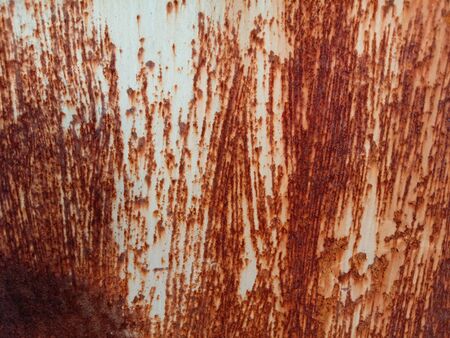 Rusty steel plate is caused by the reaction between oxygen and iron. It is a type of corrosion, moisture and oxygen.の写真素材