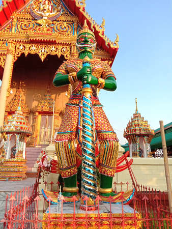 Church of Buddhist temple with one giant standing in front. Place of ceremonies for Buddhism.のeditorial素材