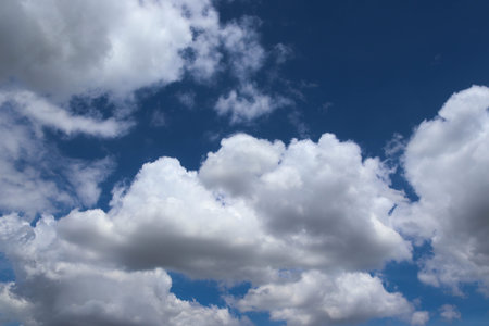 blue sky background with white clouds, nature cloudscape, cloudscape