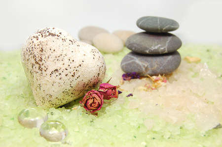 colourful sea salt and spaの写真素材