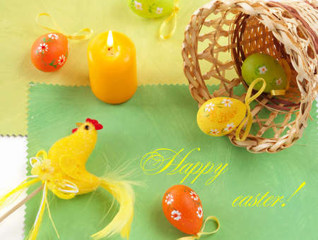 Holiday Easter colorful background with the text の写真素材