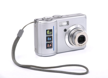 Compact camera on a white background 