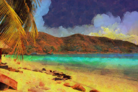 Digital watercolor colorful natural backgroundの写真素材