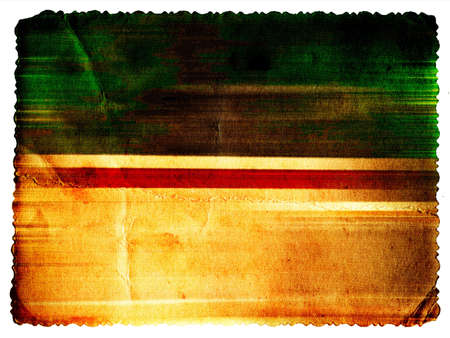 Pastel colored vintage textured card with carved edge isolated on whiteの写真素材