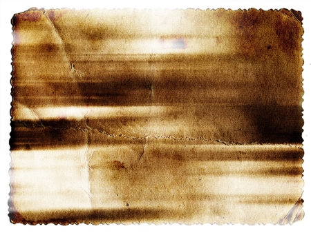 Pastel colored vintage textured card with carved edge isolated on whiteの写真素材