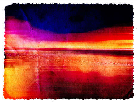 Pastel colored vintage textured card with carved edge isolated on whiteの写真素材