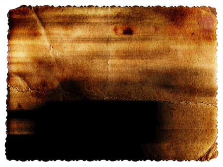 Pastel colored vintage textured card with carved edge isolated on whiteの写真素材