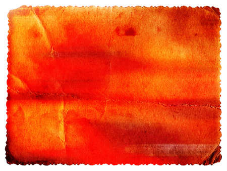 Pastel colored vintage textured card with carved edge isolated on whiteの写真素材