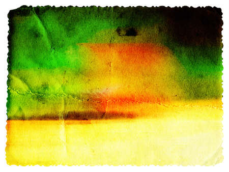 Pastel colored vintage textured card with carved edge isolated on whiteの写真素材