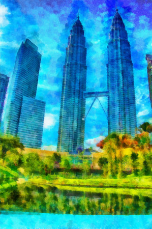 This image was created as digital imitation of painting on textured canvasのeditorial素材