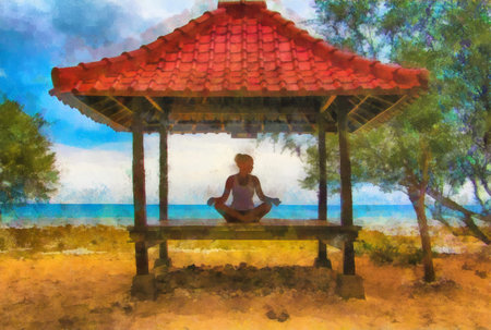 This image was created as digital imitation of painting on textured canvasの写真素材