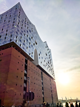 Elbphilharmonie at sunset in springのeditorial素材