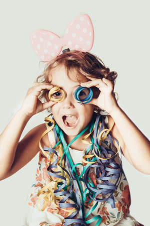 fun with confettiの写真素材