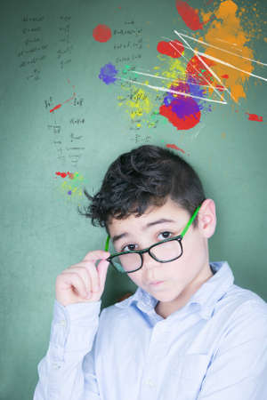 guy in trouble in front of a problemの写真素材