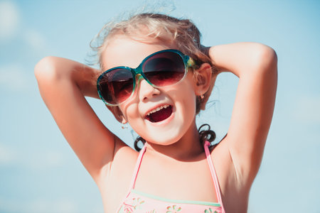 Beautiful little girl on the beach
