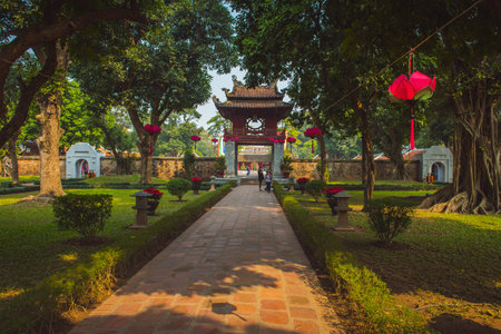 Temple of Literature in Hanoi, Vietnamのeditorial素材