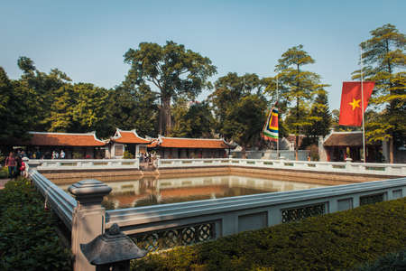 Temple of Literature in Hanoi, Vietnamのeditorial素材
