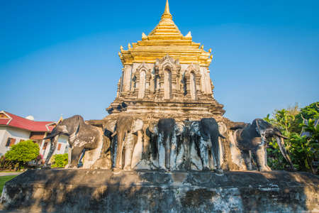 Wat Chiang Man, in Chiang Mai, Thailand.の写真素材