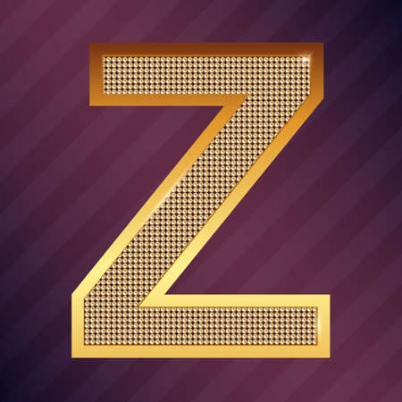 Gold letter Z vector font type for logo or iconのイラスト素材