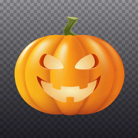 Halloween pumpkin vector illustration. Autumn holidays. Closeup isolated on transparent backgroundのイラスト素材