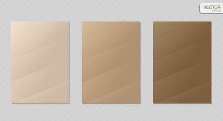 Grunge paper set vector background. Realistic textured old paper collection. Beige and brown pages isolated on transparent background EPS10のイラスト素材