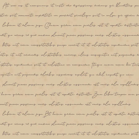 Vintage old paper texture with handwritten letter. Brown parchment with retro text. Vector EPS10のイラスト素材