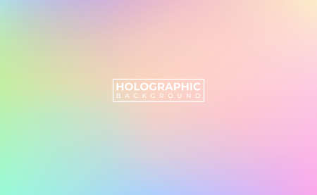 Colorful holographic gradient vector abstract background. Hologram soft pastel blurred backdropのイラスト素材