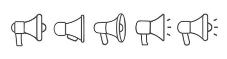 Megaphone icon. speaker sign set. Loudspeaker sign flat design style. Promotion Related symbol Isolated on White Background. vector illustrationのイラスト素材