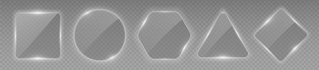 Silver light frames set. White borders with shining effects on transparent background. Empty glowing techno backdrop. vector illustrationのイラスト素材