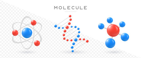 Molecule icons. Science and Chemistry symbols. Vector illustrationのイラスト素材