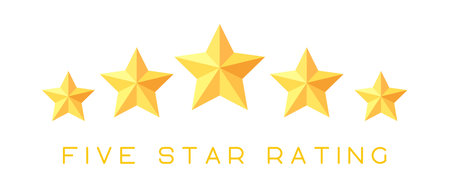 Five star rating logo. Customer rating review flat icon for apps and websites. Vector illustrationのイラスト素材