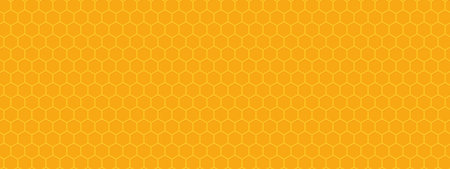 Yellow honeycomb hexagon texture. Bee honey background vector illustrationのイラスト素材