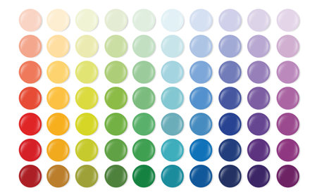 Vector circle color palette. Color swatches template for artists. Paint chart for your designのイラスト素材
