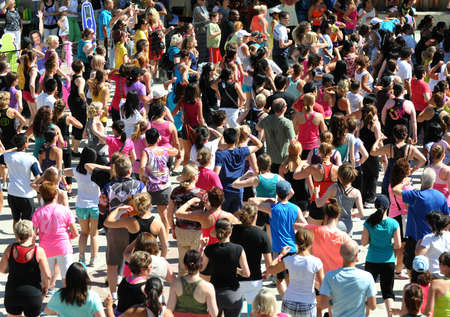 Edmonton, Alberta-June 2012:Zumbathon のeditorial素材