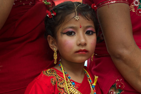 Kathmandu, Nepal, 2013, Kumari Child のeditorial素材