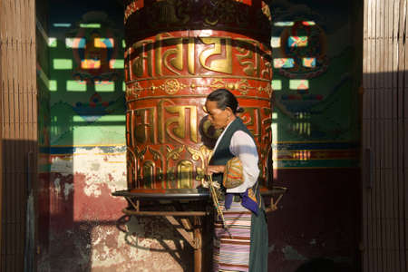 Kathmandu, Nepal, 2013, Tibetan Womanのeditorial素材